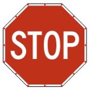 Figure of stop sign with LED Border